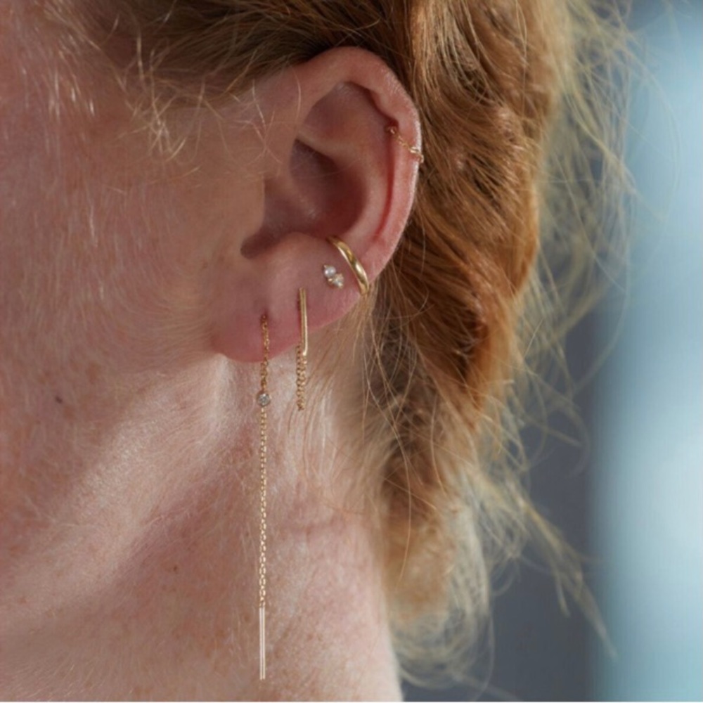 Catbird dewdrop studs in 14k yellow gold - single